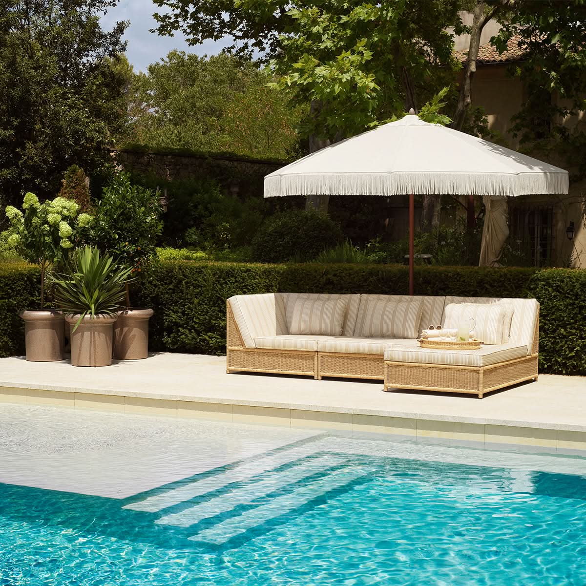 Eichholtz Outdoor Eckmodul Hampton – Kunstrattan | Saville Beige Outdoor Sofa Eichholtz