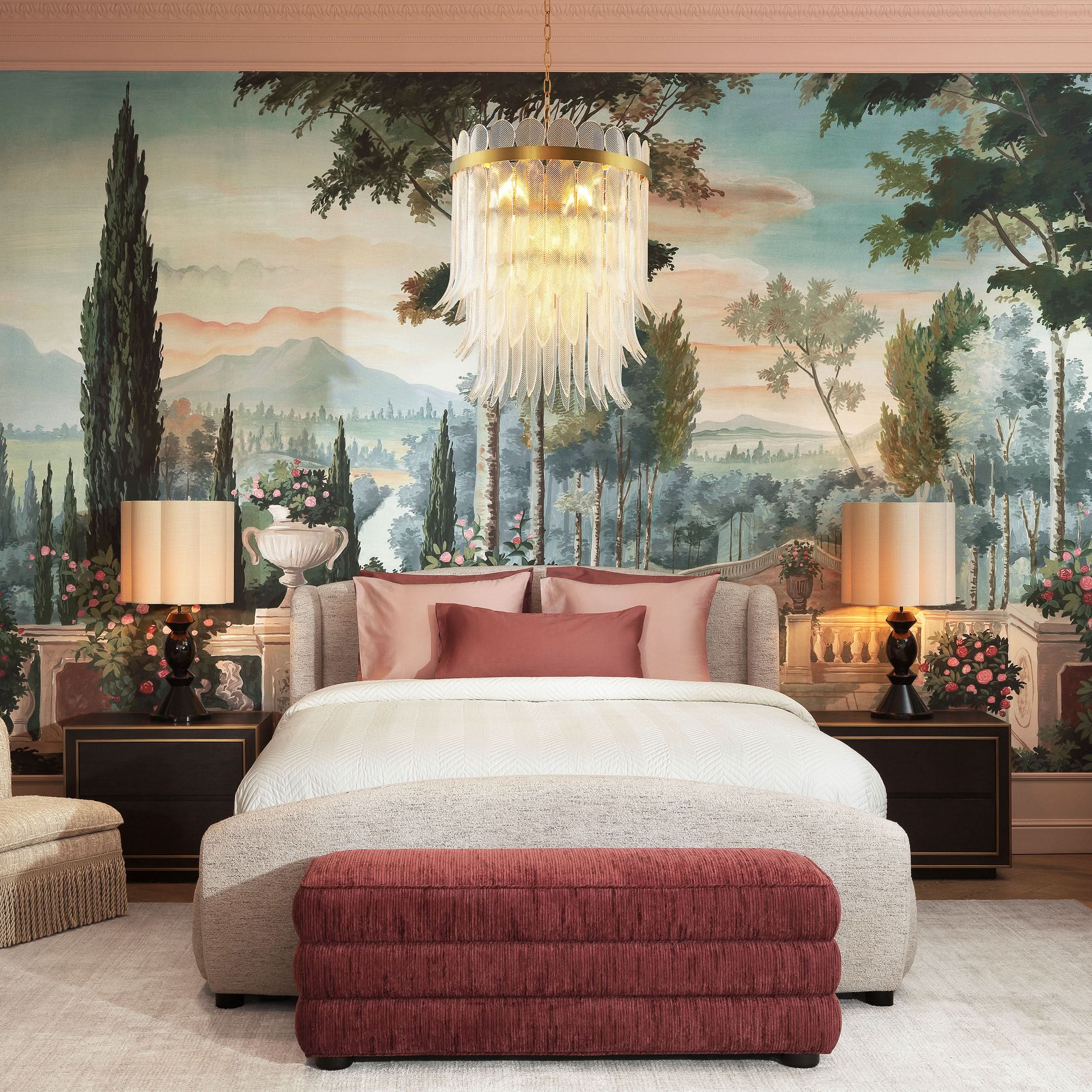 Eichholtz Kronleuchter Erika L – Antique Brass | Clear Glass Kronleuchter Eichholtz