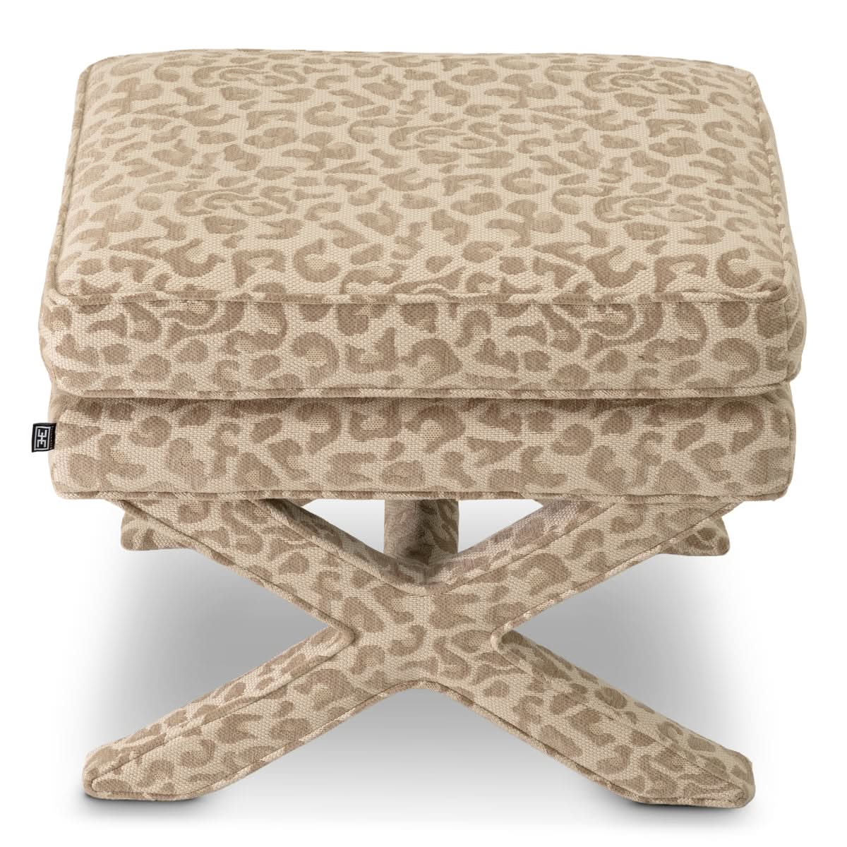 Eichholtz Hocker Cordoba – Harley Leopard Beige Polsterhocker Eichholtz