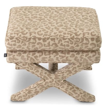 Eichholtz Hocker Cordoba – Harley Leopard Beige Polsterhocker Eichholtz