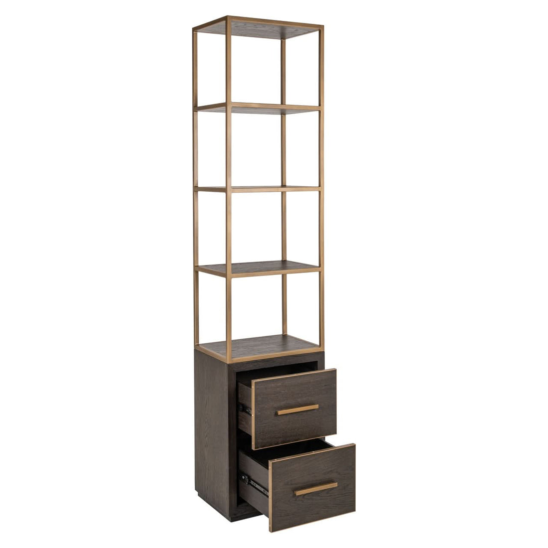 Richmond Interiors – Offenes Regal Carter brown small 2-Schubladen Offenes Regal Richmond Interiors