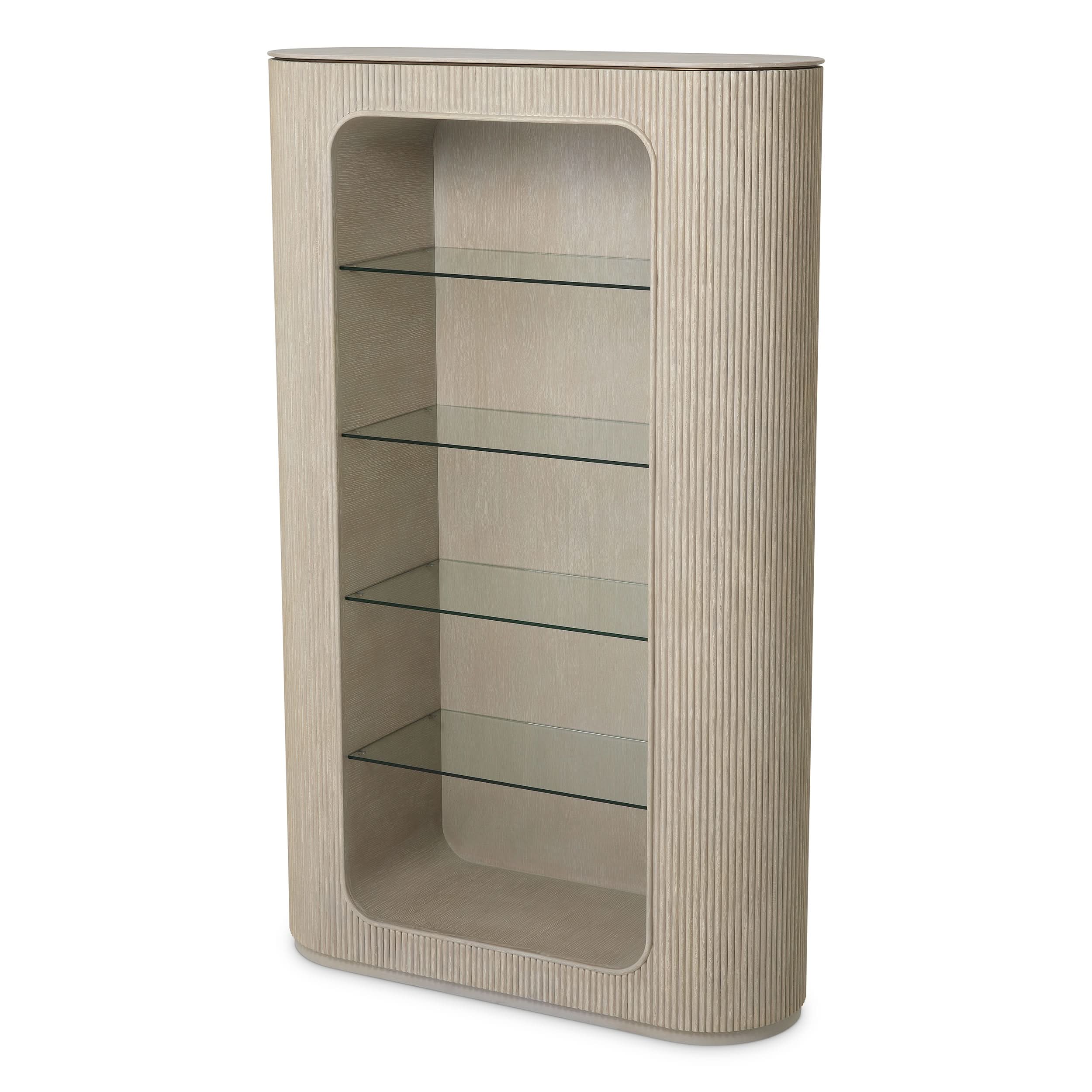 Eichholtz Schrank Bogota – Eichenfurnier Hell | Gerippte Front Offenes Regal Eichholtz