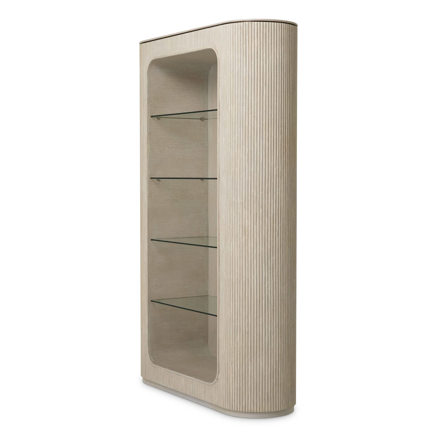 Eichholtz Schrank Bogota – Eichenfurnier Hell | Gerippte Front Offenes Regal Eichholtz