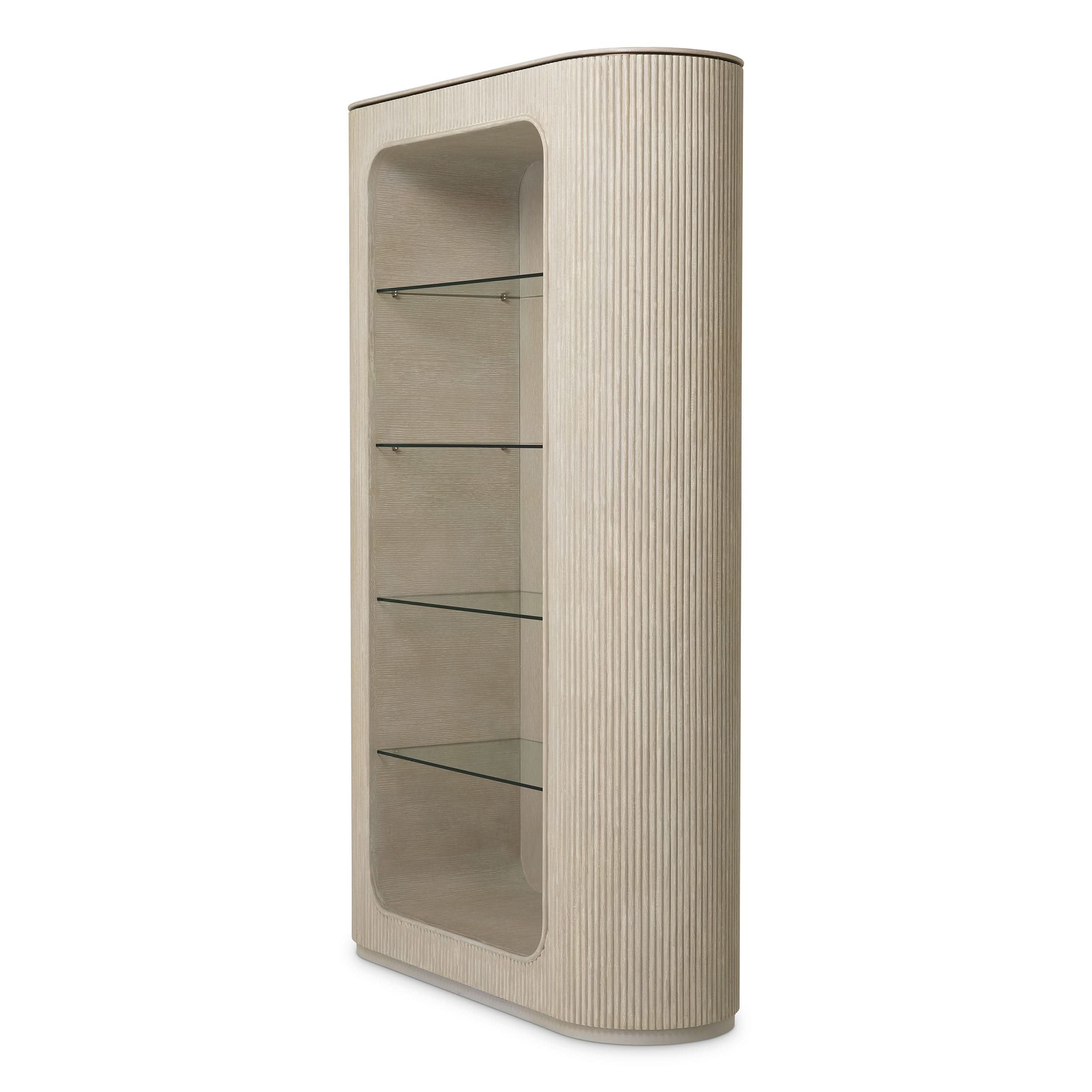 Eichholtz Schrank Bogota – Eichenfurnier Hell | Gerippte Front Offenes Regal Eichholtz