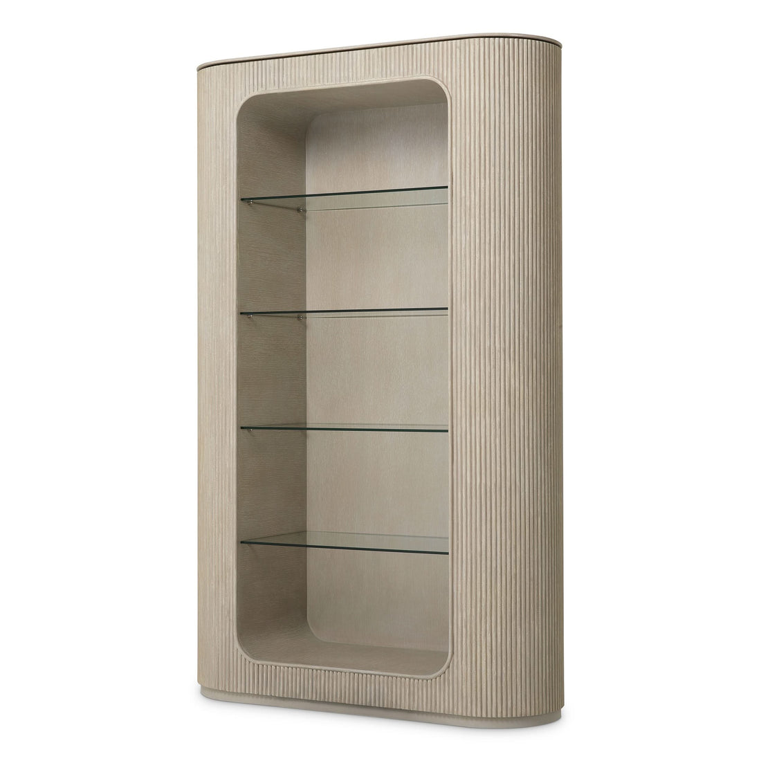 Eichholtz Schrank Bogota – Eichenfurnier Hell | Gerippte Front Offenes Regal Eichholtz
