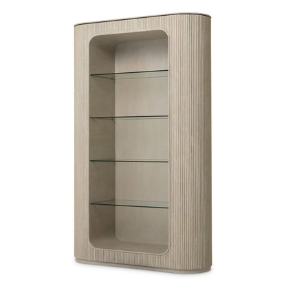 Eichholtz Schrank Bogota – Eichenfurnier Hell | Gerippte Front Offenes Regal Eichholtz