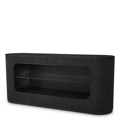Eichholtz Kommode Bogota – Eichenfurnier Anthrazitgrau | Gerippte Front Sideboard Eichholtz