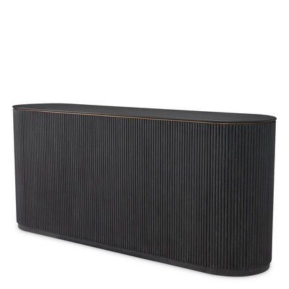 Eichholtz Kommode Bogota – Eichenfurnier Anthrazitgrau | Gerippte Front Sideboard Eichholtz
