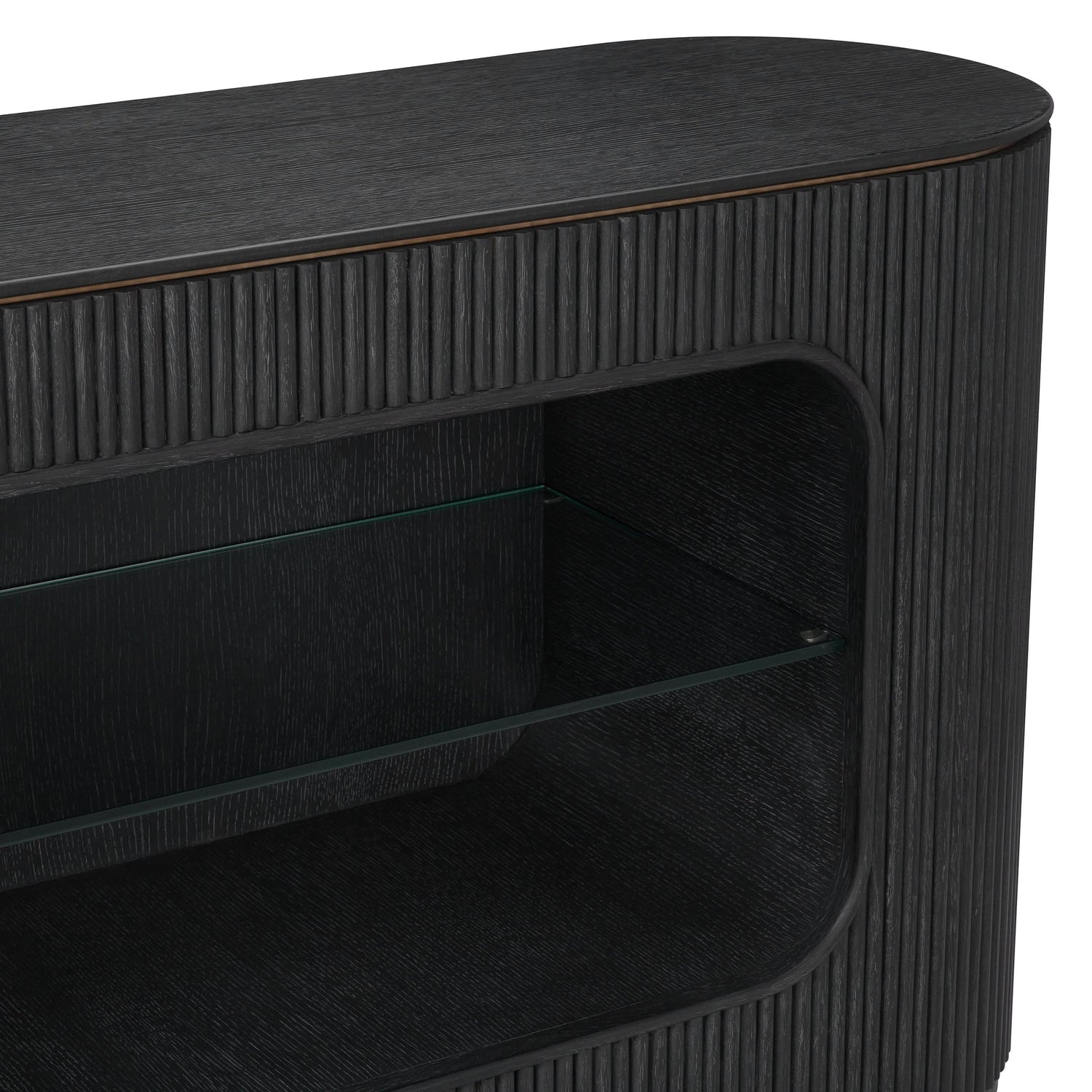 Eichholtz Kommode Bogota – Eichenfurnier Anthrazitgrau | Gerippte Front Sideboard Eichholtz