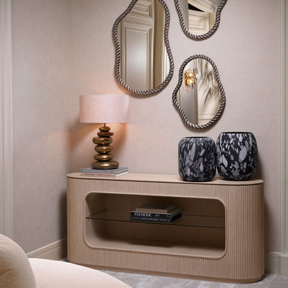 Eichholtz Kommode Bogota – Eichenfurnier Hell | Gerippte Front Sideboard Eichholtz