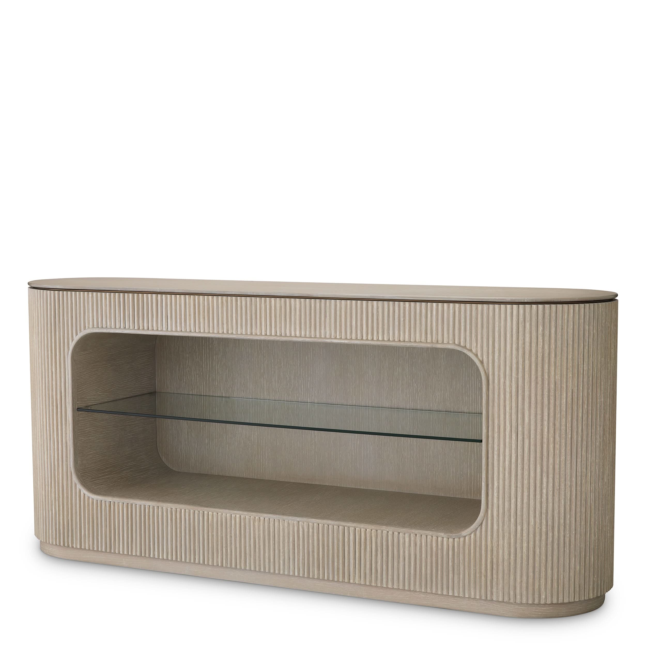 Eichholtz Kommode Bogota – Eichenfurnier Hell | Gerippte Front Sideboard Eichholtz