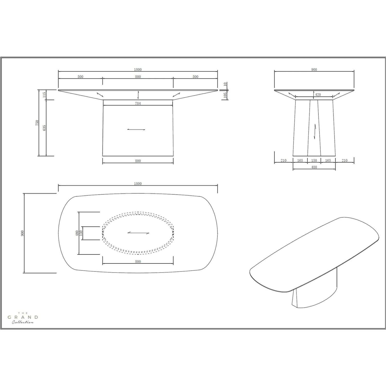 The Grand AMALFI Esstisch rechteckig 300cm Esstisch rund The Grand Collection