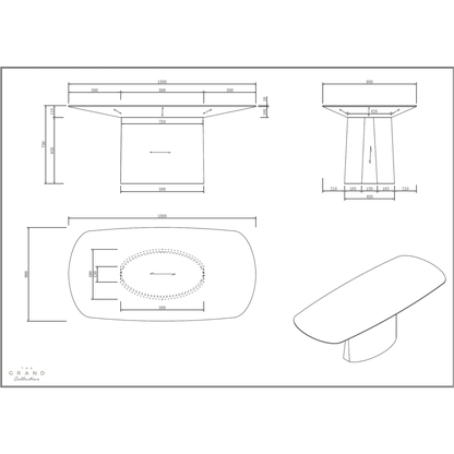 The Grand AMALFI Esstisch rechteckig 300cm Esstisch rund The Grand Collection