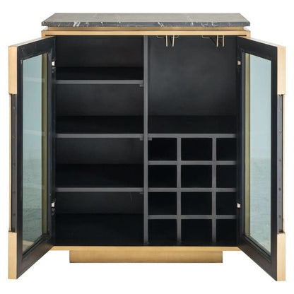 Richmond Interiors Sideboard Finsbury – 2-türig in Black/Gold Sideboard Richmond Interiors