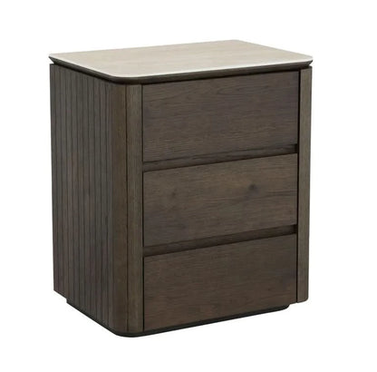Richmond Interiors Nachttisch Ritz – 3 Schubladen (Brown) Nachttisch Richmond Interiors