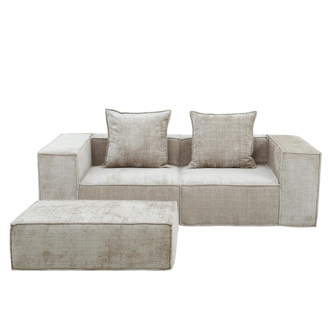Pole to Pole – Boneless Sofa Nomad Zweisitzer + Ottoman in Creme 2-Sitzer Sofa Pole to Pole