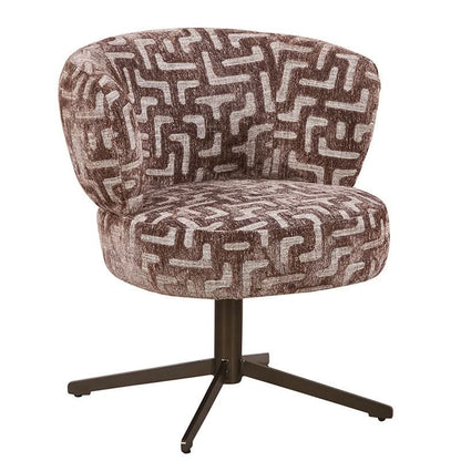 Pole to Pole Atlas Drehbarer Esszimmerstuhl mit Armlehnen (2er-Set) Maze Brown | Messingfarbener Drehfuß 2er-Set Esszimmerstühle Pole to Pole