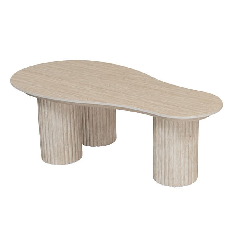 Pole to Pole CRAFT Couchtisch 118 cm – Keramik in Travertinoptik Couchtisch asymmetrisch Pole to Pole