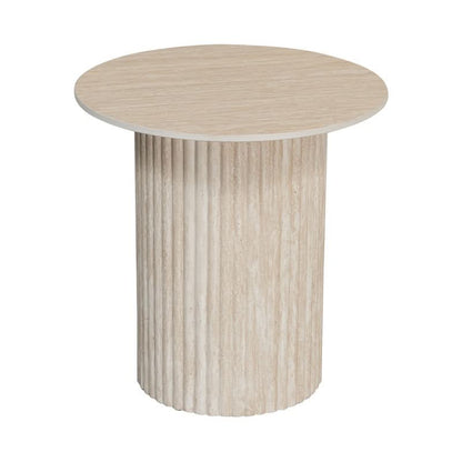 Pole to Pole CRAFT Couchtisch - Keramik in Travertinoptik Beistelltisch rund Pole to Pole