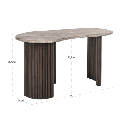 Richmond Interiors – Schreibtisch Rashford Dark Brown Schreibtisch Richmond Interiors