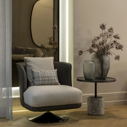 The Grand GREGORIO Drehbarer Loungesessel – Greige | Taupe Grau Drehsessel The Grand Collection