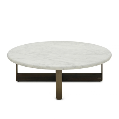 The Grand Collection FIRENZE Couchtisch – Weißer Marmor &amp; Bronze Couchtisch rund The Grand Collection