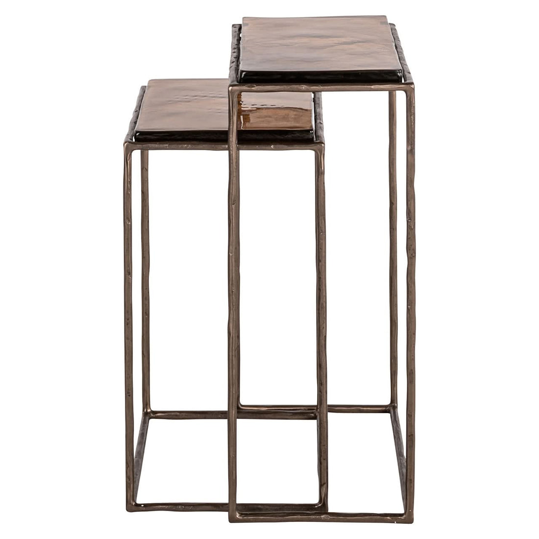 Richmond Interiors Beistelltisch Villano Bronze – Set aus 2 2er-Set Konsole Richmond Interiors