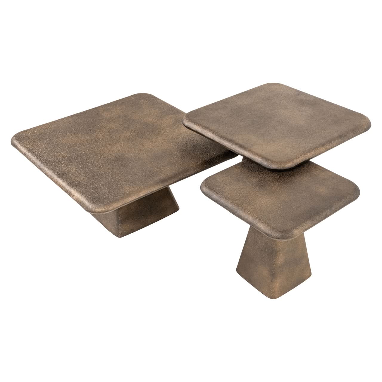 Richmond Interiors – Couchtisch-Set Marlie Gold (3-teilig) 3er-Set Couchtisch Richmond Interiors