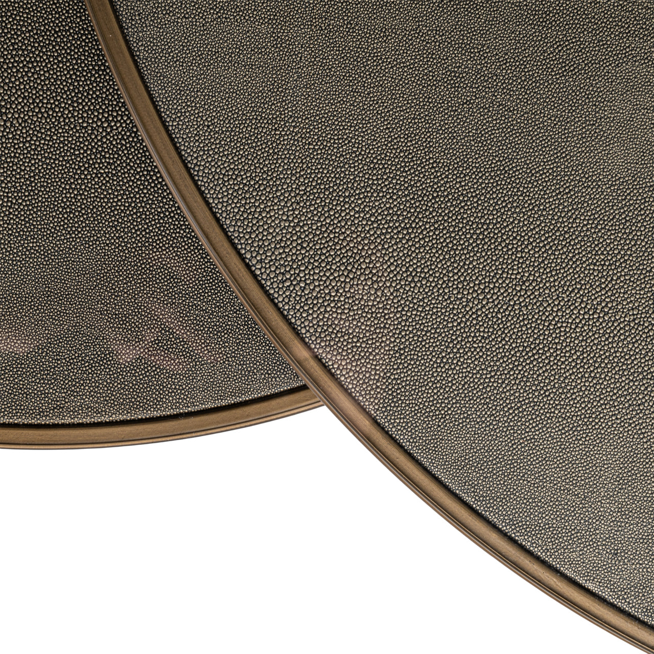 Richmond Interiors Couchtisch Bloomville brass shagreen incl. glass tops (Set of 2) Couchtisch Richmond Interiors