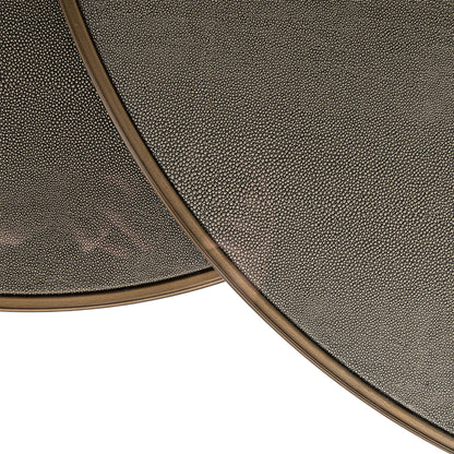 Richmond Interiors Couchtisch Bloomville brass shagreen incl. glass tops (Set of 2) Couchtisch Richmond Interiors