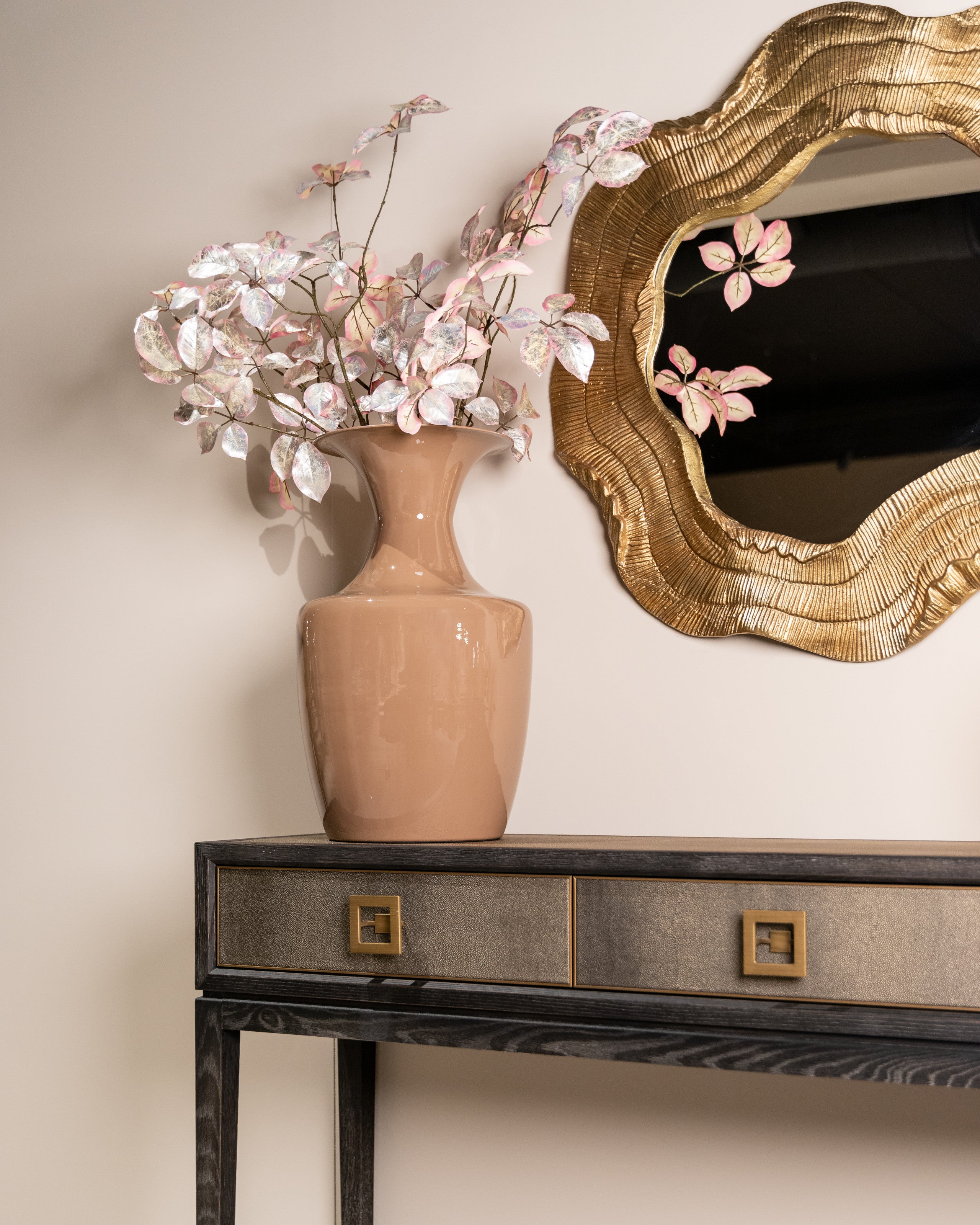 Richmond Interiors Konsole Bloomville brass shagreen Konsole Richmond Interiors