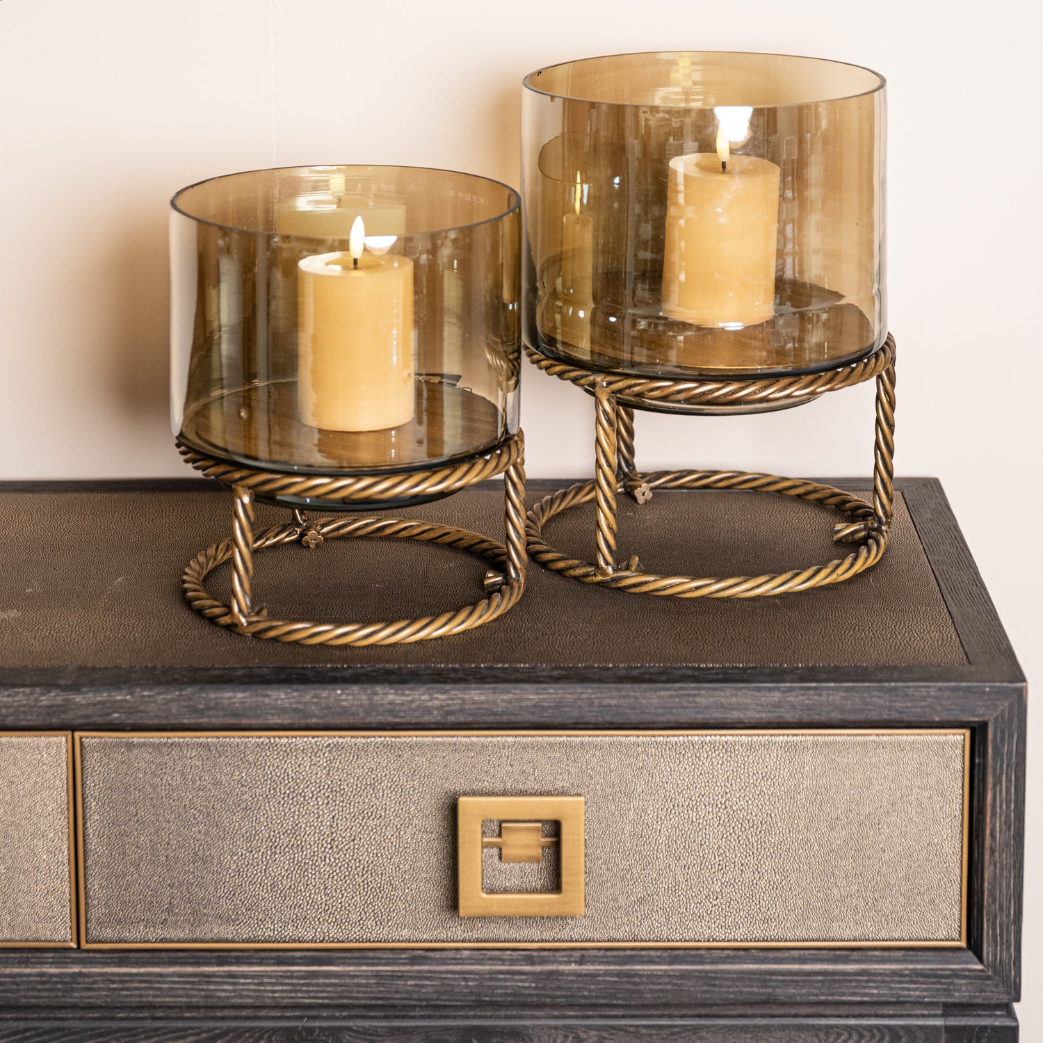 Richmond Interiors Konsole Bloomville brass shagreen Konsole Richmond Interiors