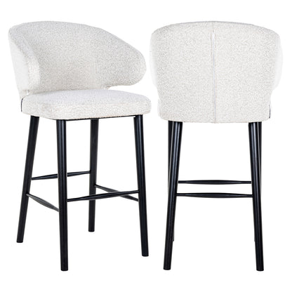 Richmond Interiors - Indigo witte bouclé barkruk