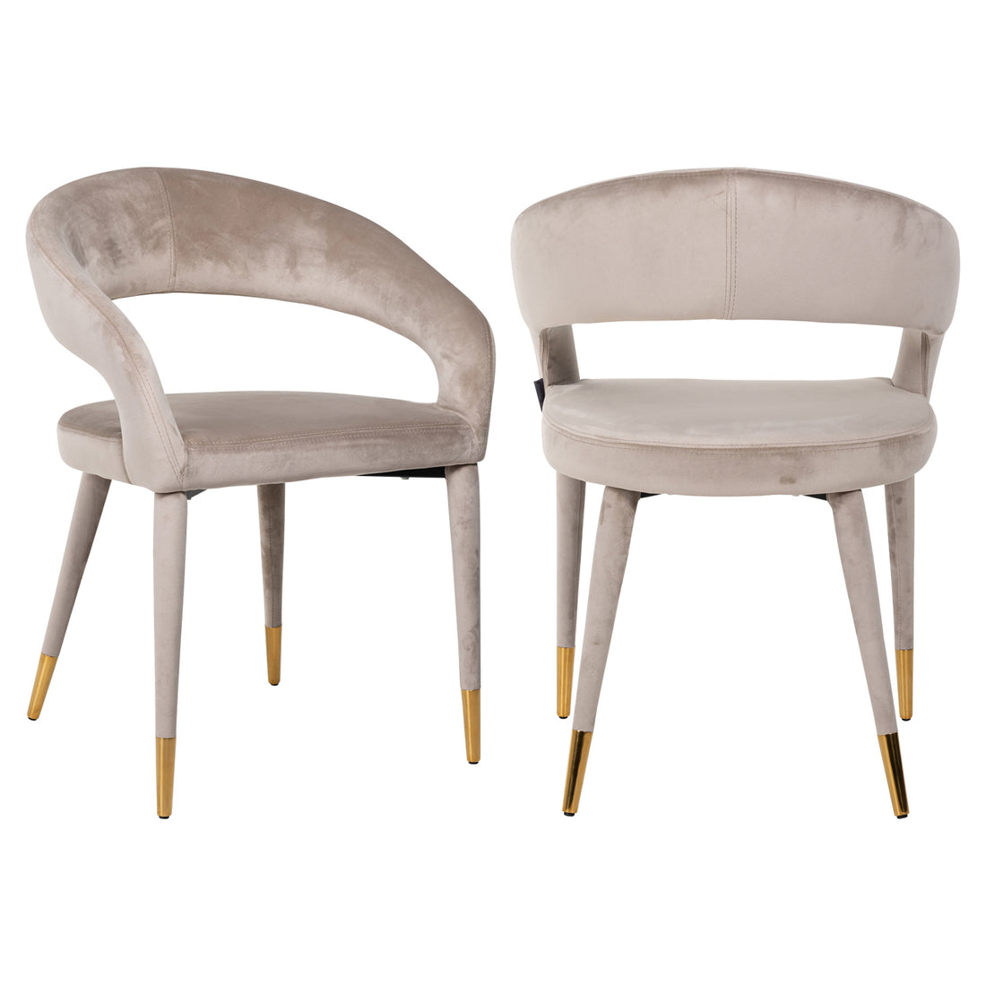 Richmond Interiors Esszimmerstuhl Gia khaki velvet fire retardant Esszimmerstuhl Richmond Interiors