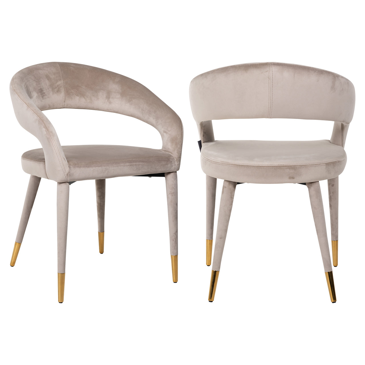Richmond Interiors Esszimmerstuhl Gia khaki velvet fire retardant