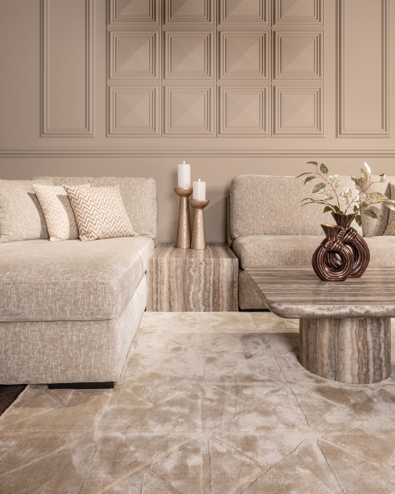 Richmond Interiors Kissen Nino sand chevron