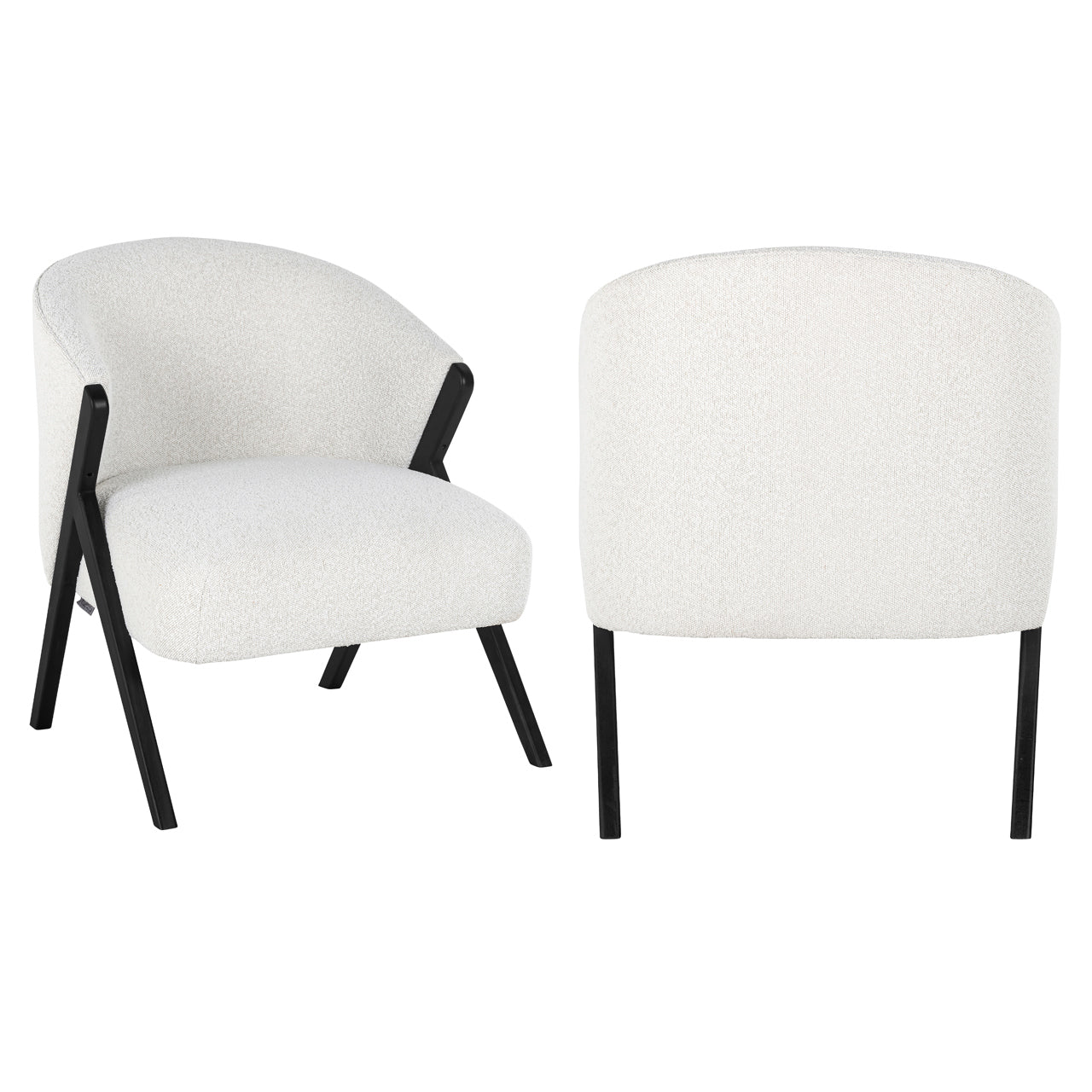 Richmond Interiors Lounge Stuhl Mia white bouclé