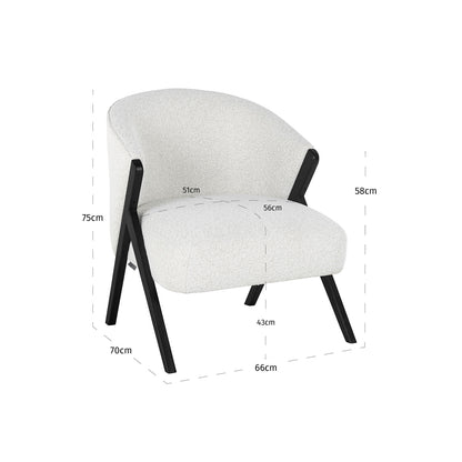 Richmond Interiors Lounge Stuhl Mia white bouclé