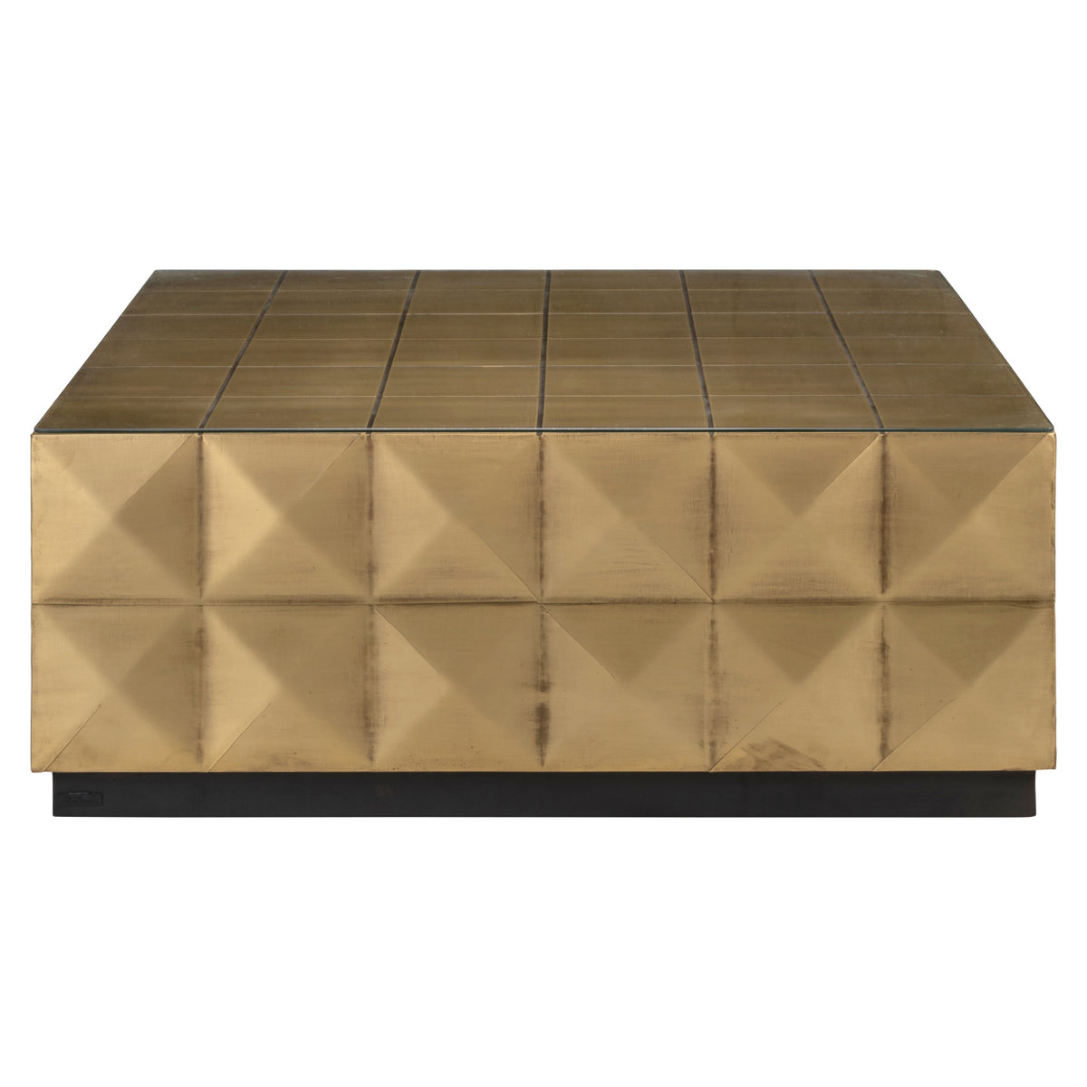 Richmond Interiors Couchtisch Collada brushed gold incl. glass top Richmond Interiors
