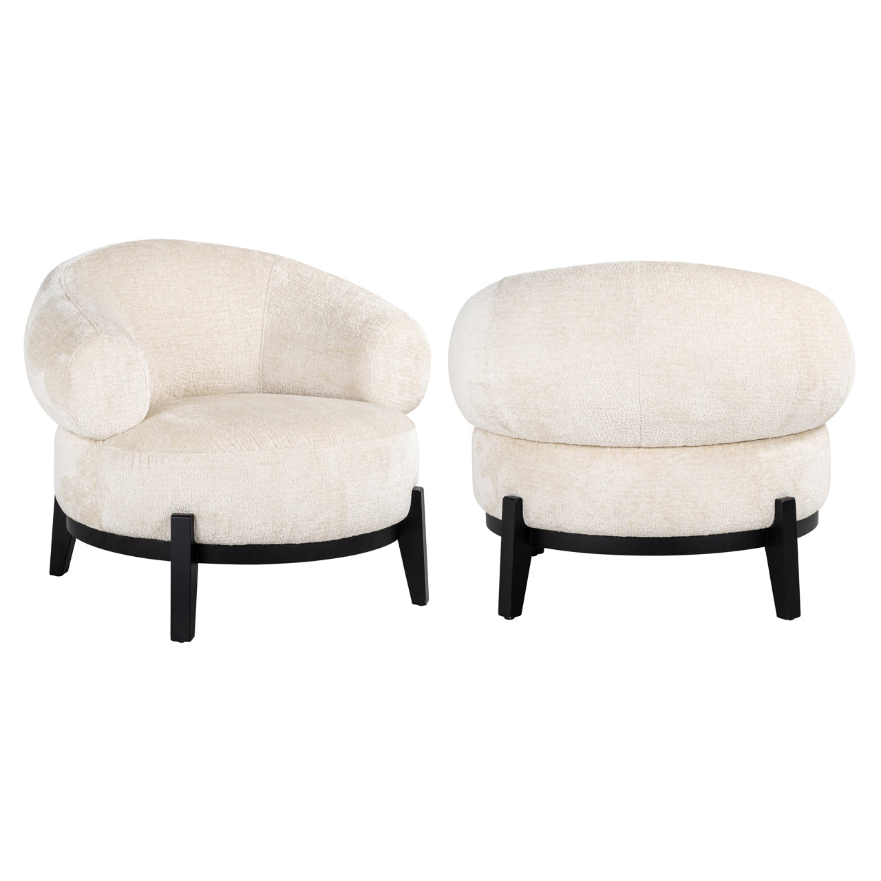 Richmond Interiors Lounge Stuhl Montana white chenille Lounge Stuhl Richmond Interiors