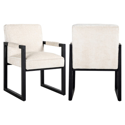 Richmond Interiors Esszimmerstuhl Beck white chenille Esszimmerstuhl Richmond Interiors