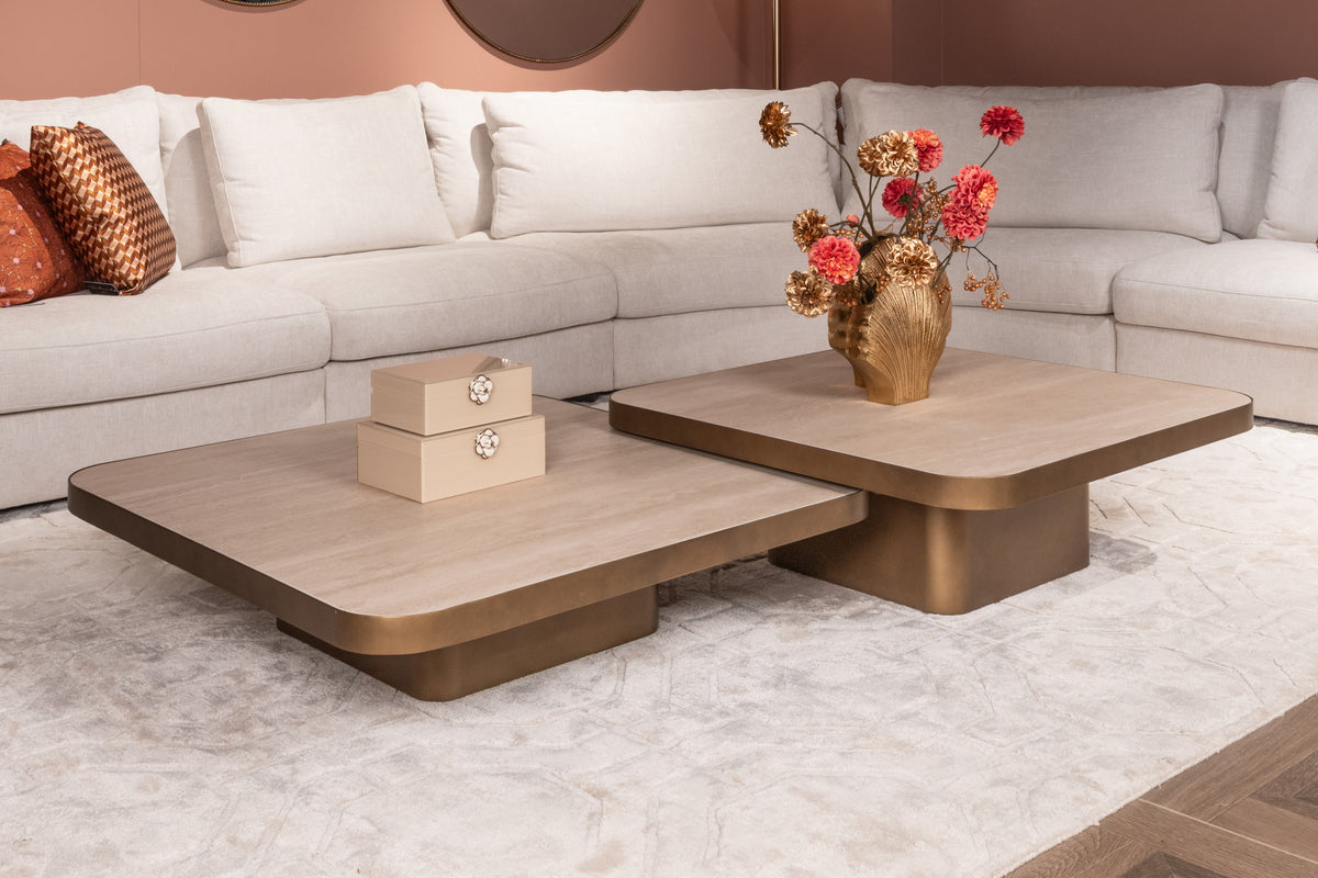 Richmond Interiors Couchtisch Claridge beige 70x70 (cumulus) Richmond Interiors
