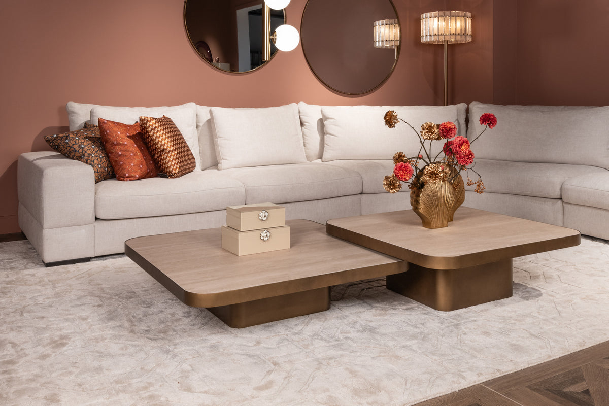 Richmond Interiors Couchtisch Claridge beige 70x70 (cumulus) Richmond Interiors