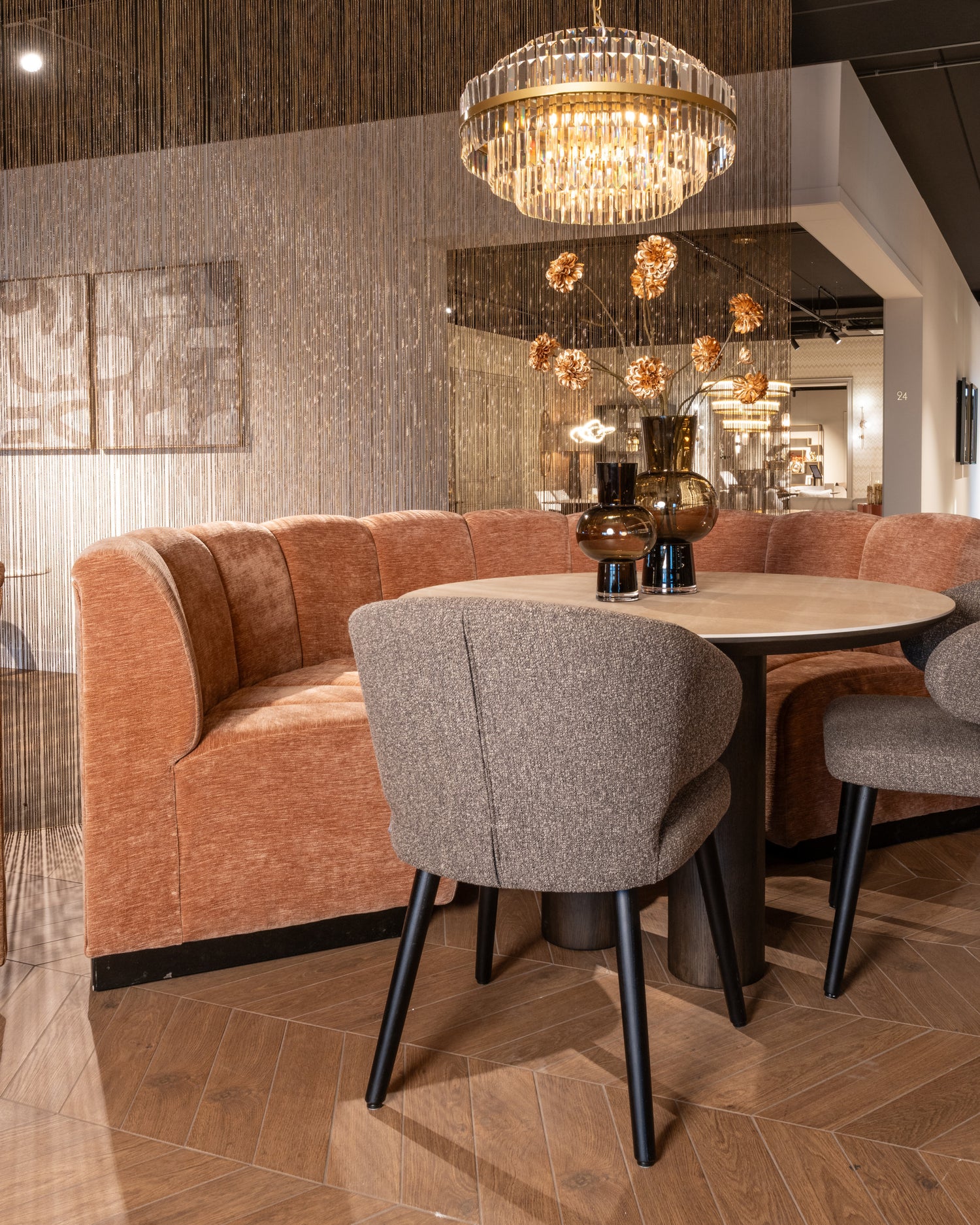 Richmond Interiors Esstisch Ritz brown 120Ø Esstisch Richmond Interiors
