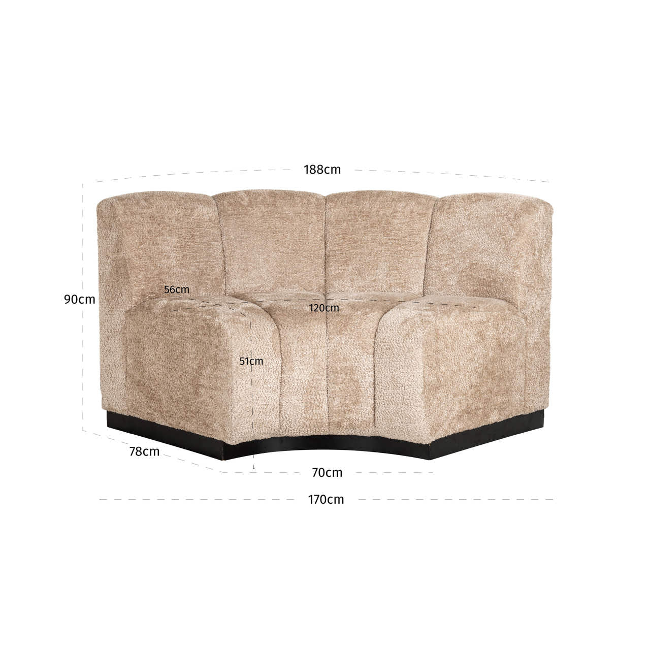 Richmond Interiors Sitzbank Hillpark lovely beige round corner Sitzbank Richmond Interiors