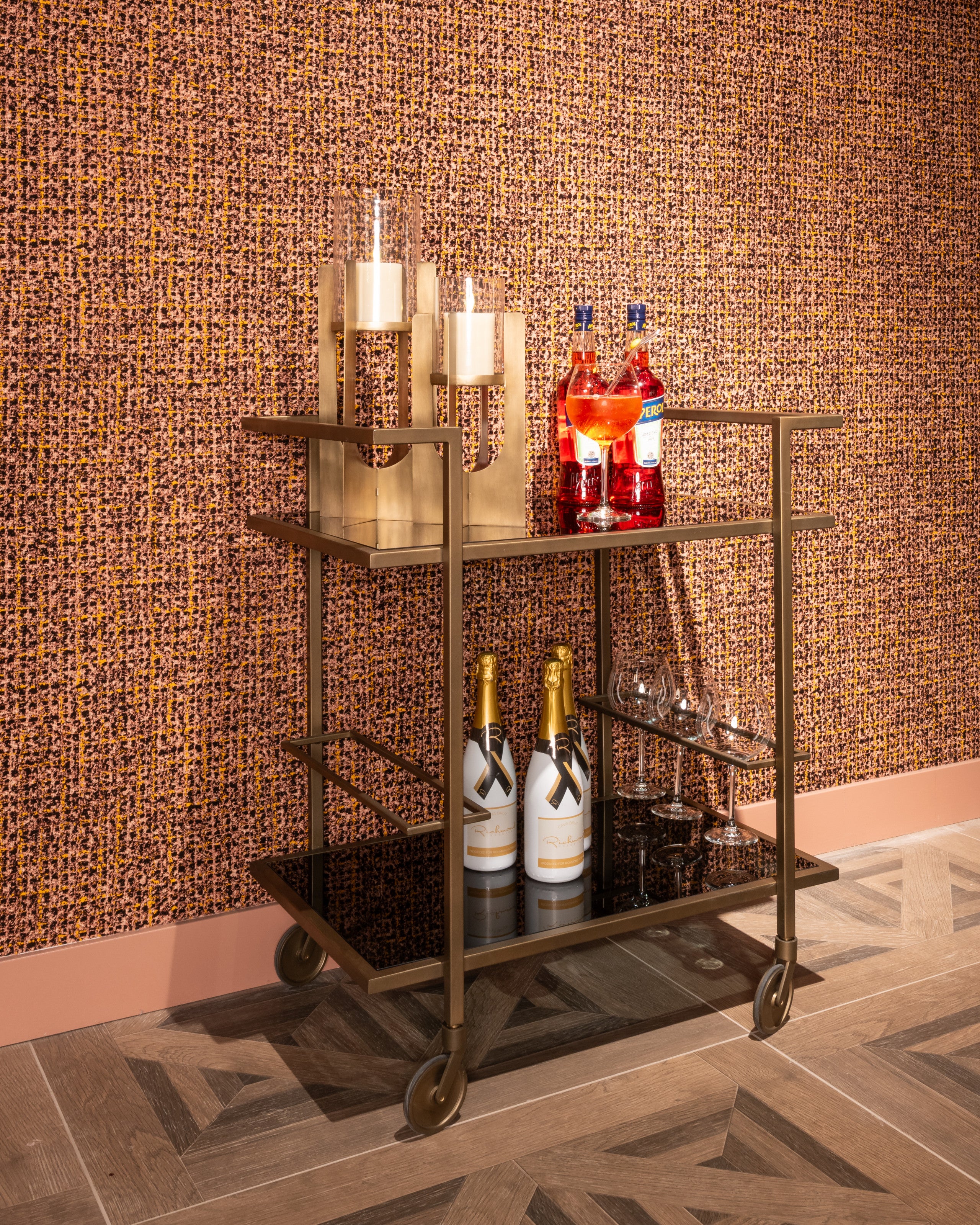 Richmond Interiors Servierwagen Xo brushed gold Servierwagen Richmond Interiors