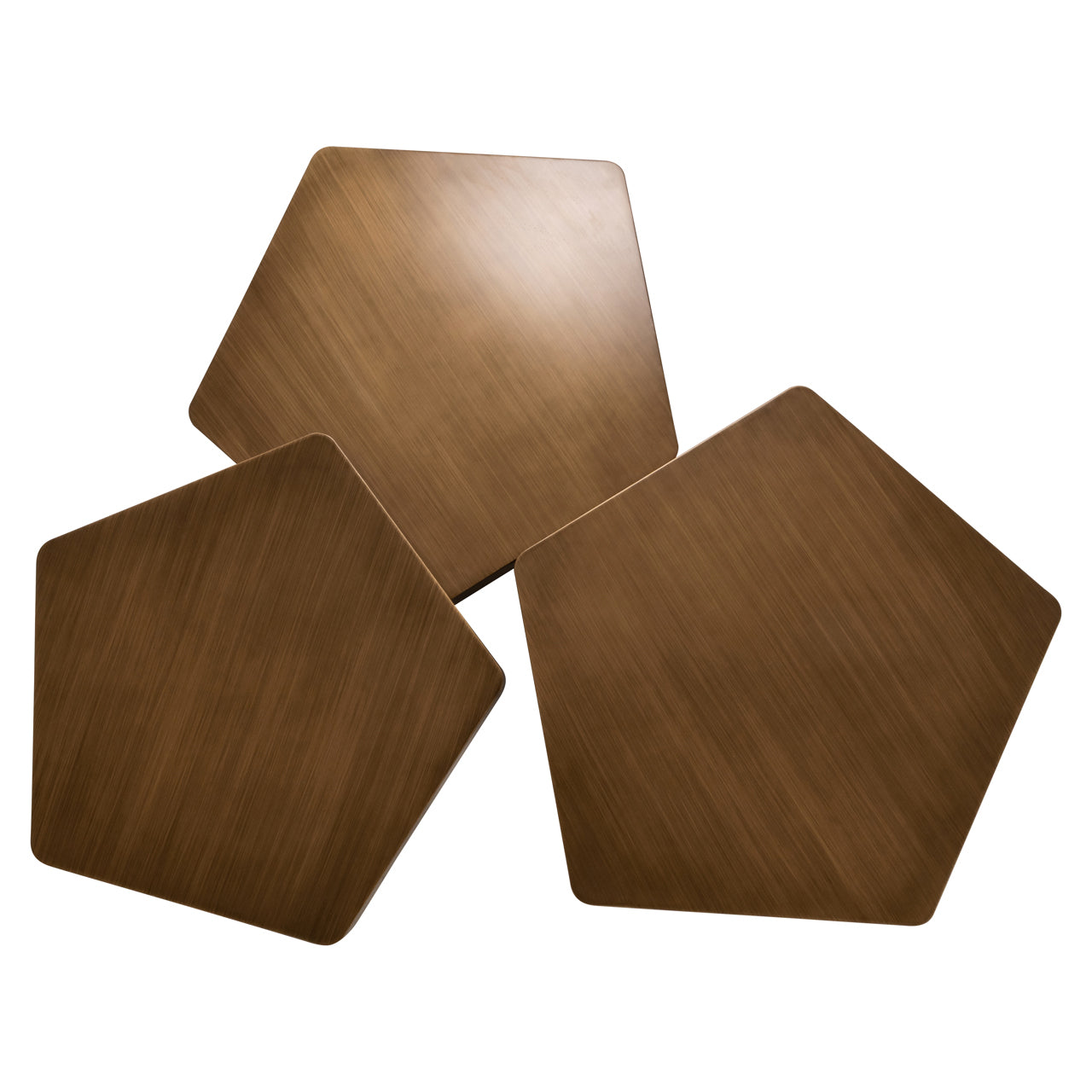 Richmond Interiors Couchtisch Hexa brushed gold (Set of 3) Couchtisch Richmond Interiors