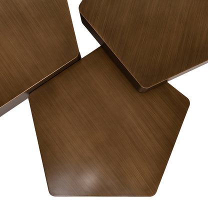 Richmond Interiors Couchtisch Hexa brushed gold (Set of 3) Couchtisch Richmond Interiors