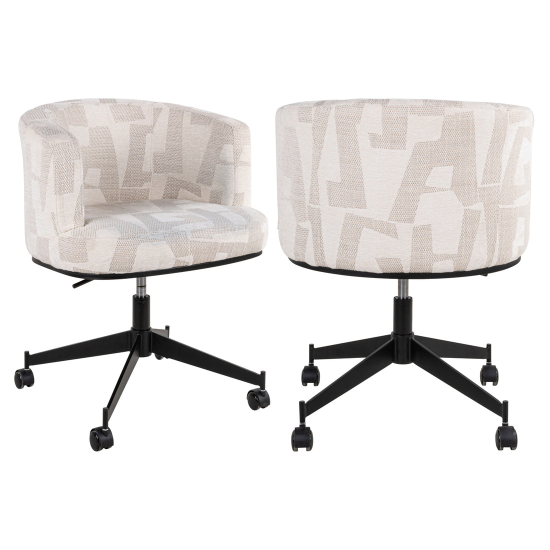 Richmond Interiors Esszimmerstuhl Rochenne beige graffic swivel on wheels Esszimmerstuhl Richmond Interiors