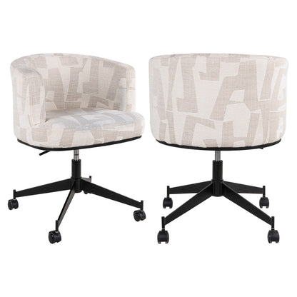Richmond Interiors Esszimmerstuhl Rochenne beige graffic swivel on wheels Esszimmerstuhl Richmond Interiors